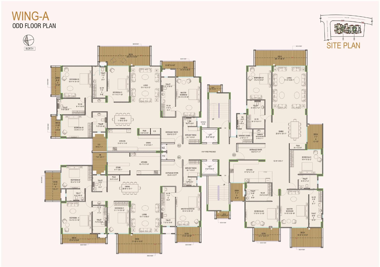 Wing A, odd floor layout