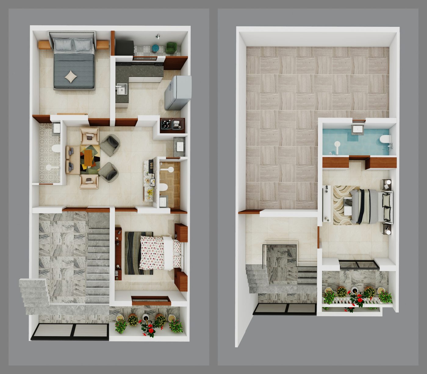 West Facing 3 BHK · 23×45 plan